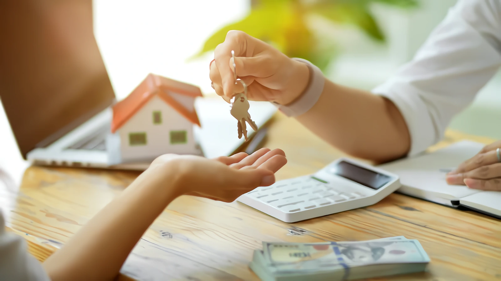 Persona recibiendo las llaves de su vivienda nueva