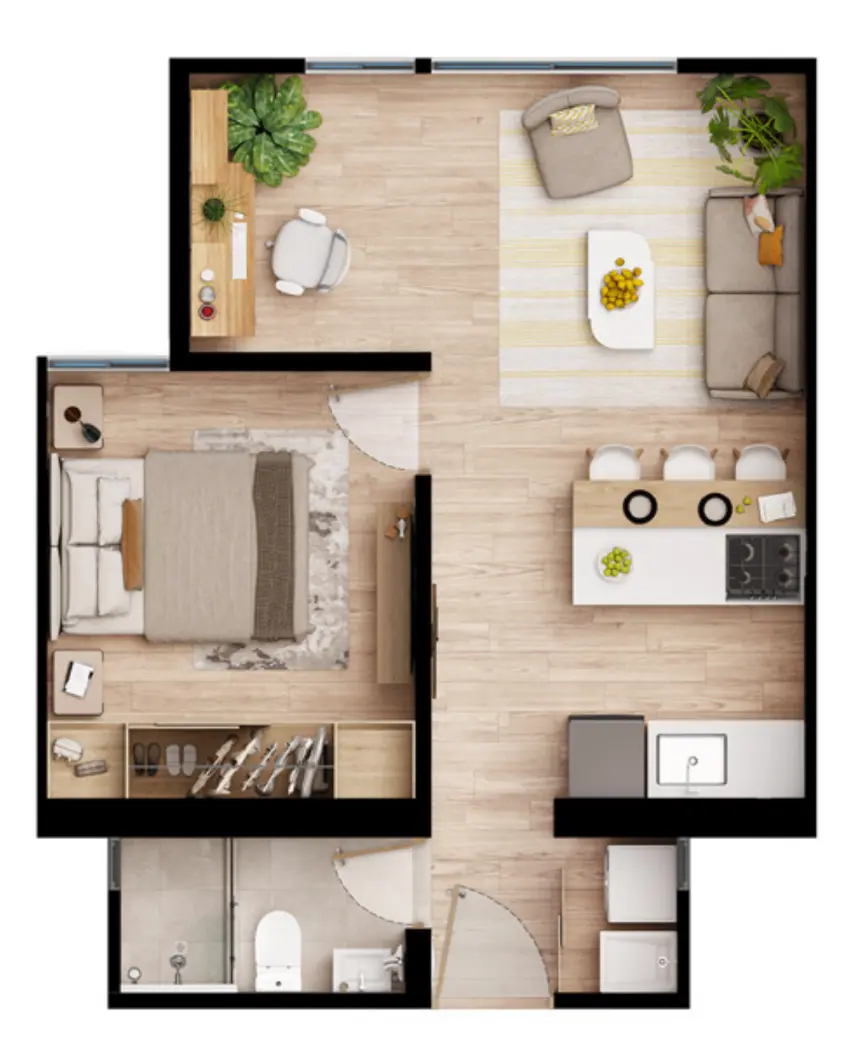 Tipología de apartamentos en OIKOS Balmora