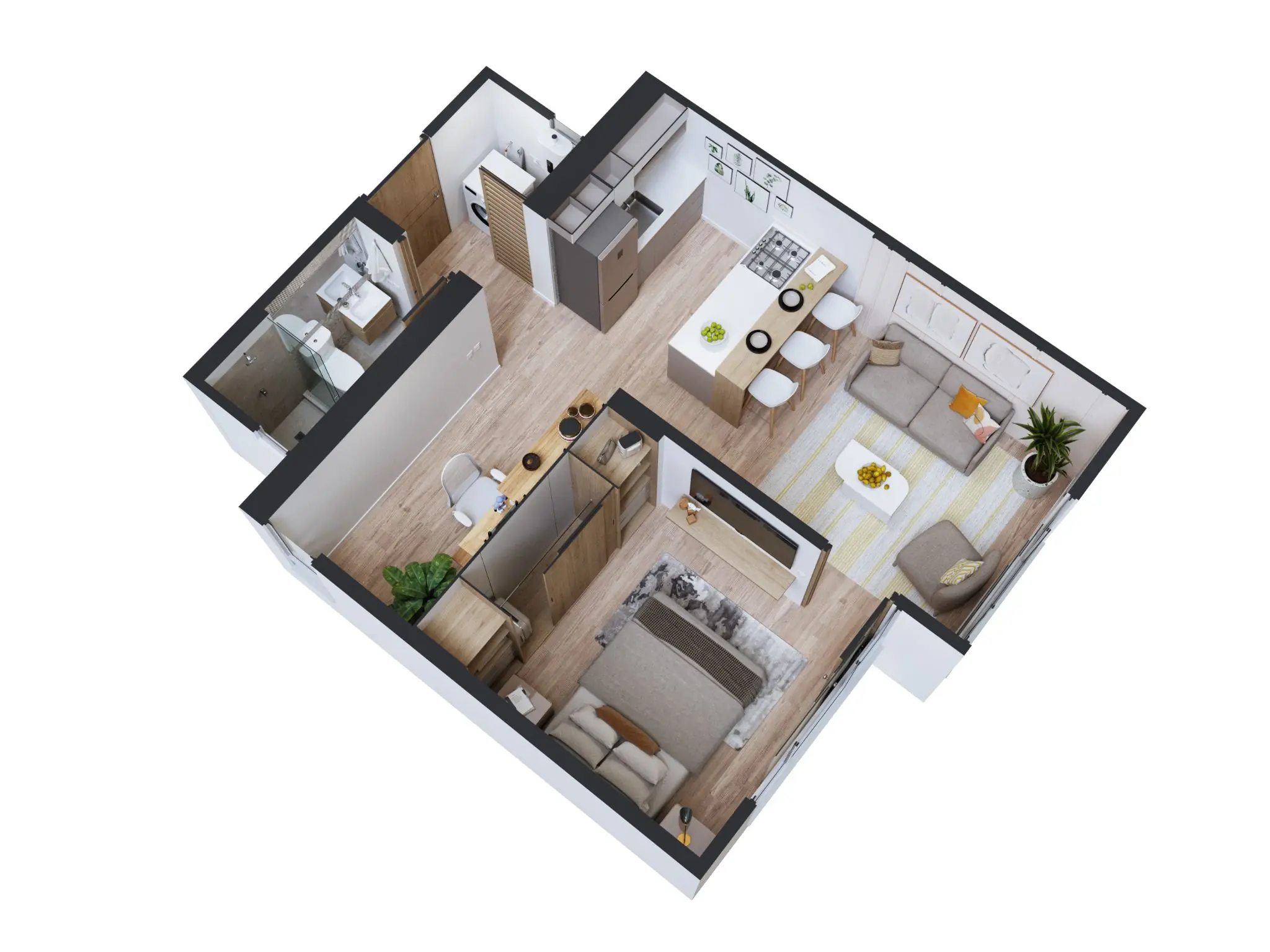 Apartamento tipo B con sala