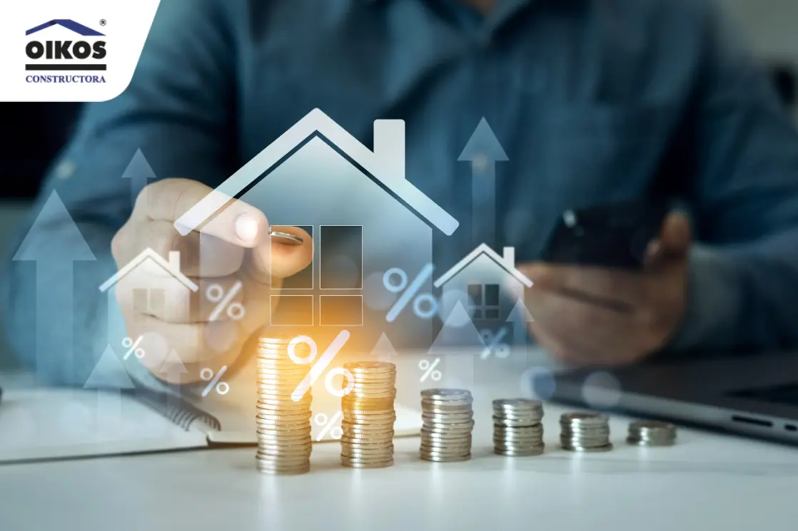 Gráficas de inversión inmobiliaria ascendiendo