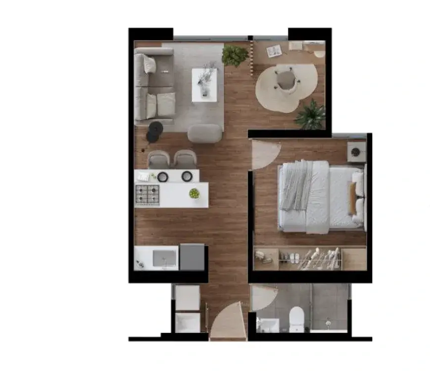 Apartamento Tipo A con estudio