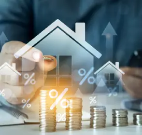Gráficas de inversión inmobiliaria ascendiendo
