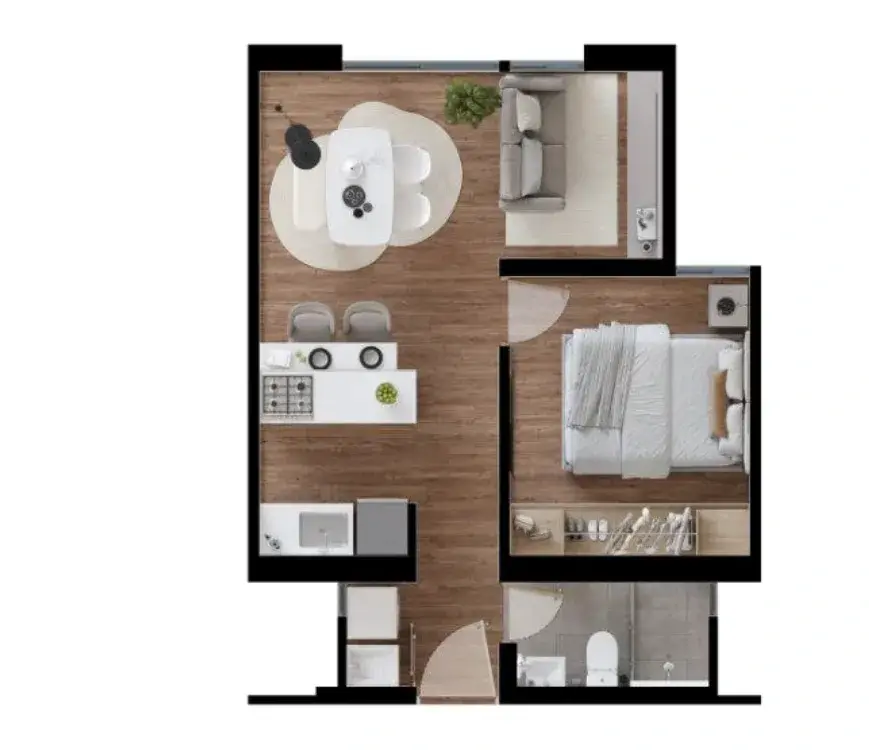 Apartamento tipo A con sala