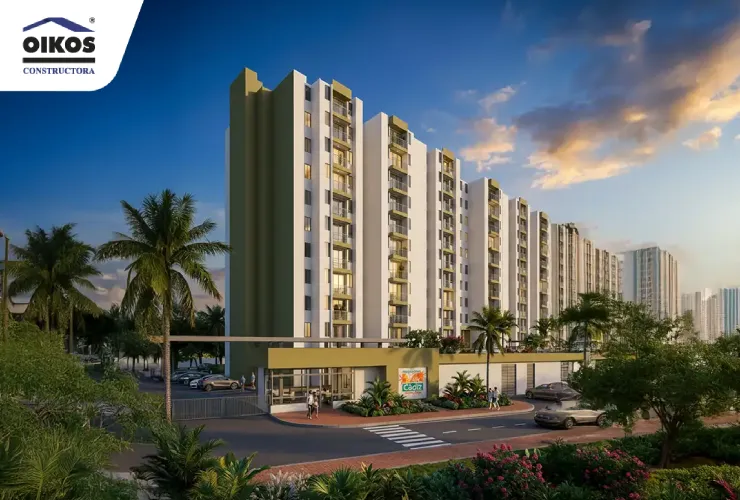 Render arquitectónico de OIKOS Cádiz en el sector de Peñalisa, Ricaurte