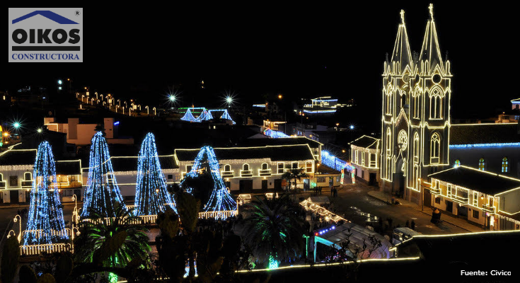 Iluminación navideña en pueblo de Boyacá