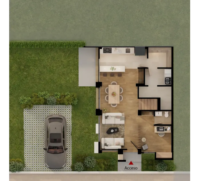 Plano del primer piso de la Casa Ceiba en OIKOS Savanna Palo Alto