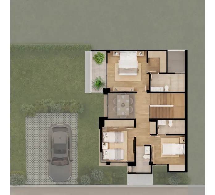Plano del segundo piso de la Casa Ceiba en OIKOS Savanna Palo Alto